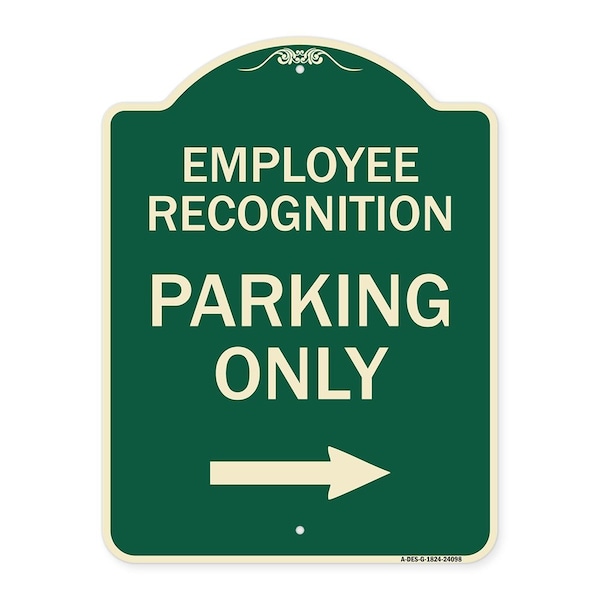 Signmission Employee Recognition Parking Right Arrow Heavy-Gauge Aluminum Sign, 24" x 18", G-1824-24098 A-DES-G-1824-24098 - main